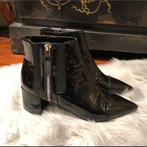 Nine West Faux Patent Leather Booties Size 7